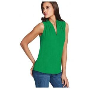 Cabi 124 Sleeveless Triangle Print Tank Top Green
